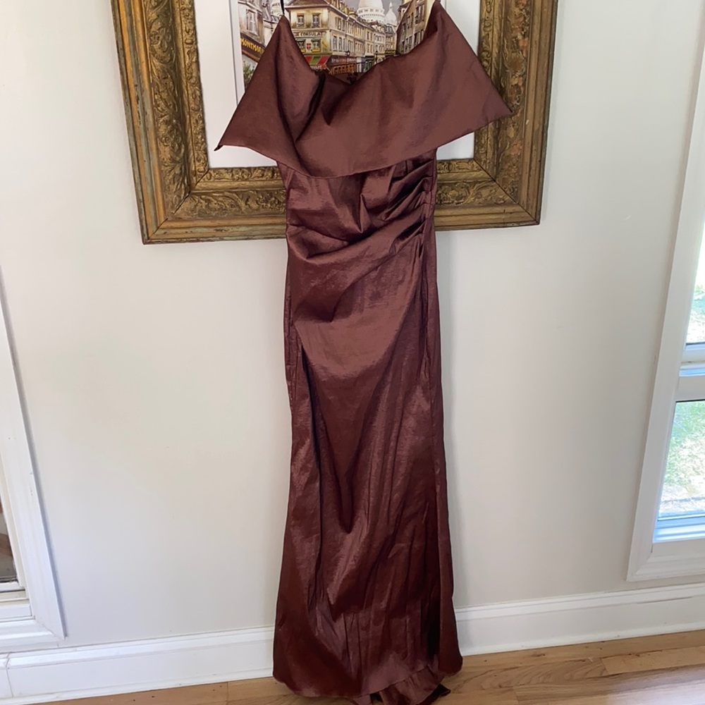 Vince Camuto off shoulder taffeta gown